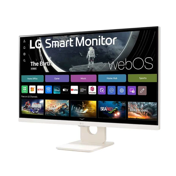 LG Monitör 27″ Düz, FHD, IPS Panel, 100 Hz, Kablosuz, Akıllı (27U511SA-W) ürün görseli 1