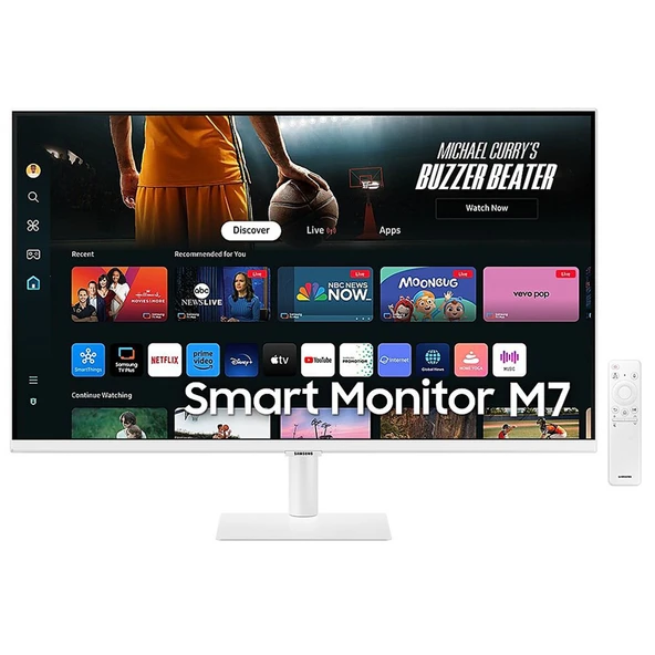 Samsung Smart Monitor M7 (M70D) 32″ Düz, UHD 4K, VA Panel, Smart TV Uygulamaları, HDR10, USB-C/HDMI, 60 Hz, 4 ms (GtG) (LS32DM703UMXUE) ürün görseli 1