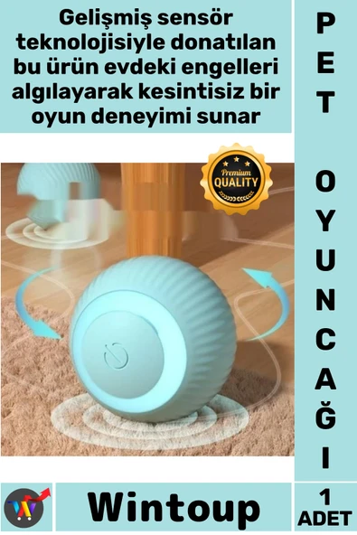 #Oyuncak Şarjlı Hareket Sensörlü Titreşim Işıklı Otomatik Kedi Akıllı İnteraktif Pet Hayvan Oyuncağı ürün görseli 1
