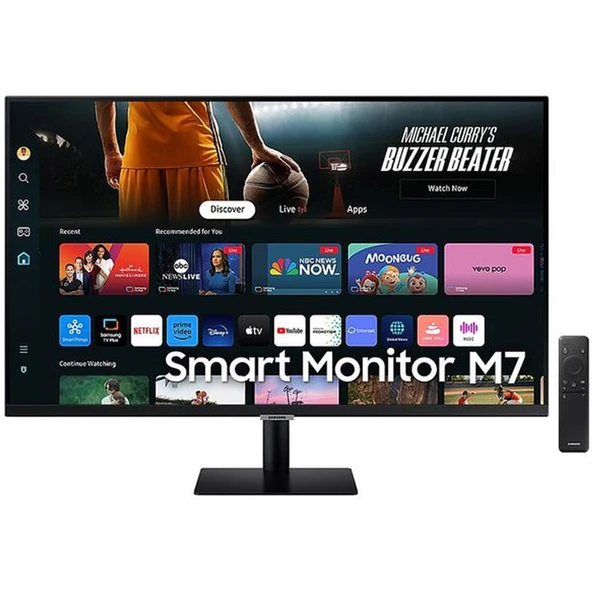 Samsung Smart Monitor M7 (M70D) 32″ Düz, 4K UHD, VA Panel, Smart TV Uygulamaları, HDR10, USB-C, 60 Hz, 4 ms (GTG) (LS32DM702UMXUE) ürün görseli 1