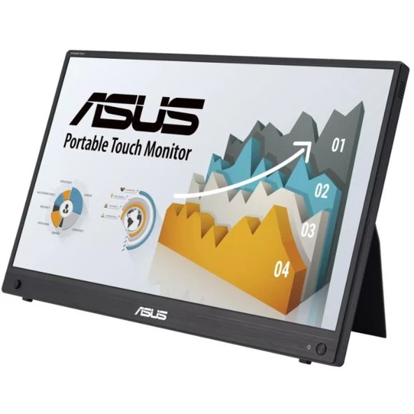 Asus ZenScreen Touch Taşınabilir Monitör 15,6" Düz, FHD, IPS Panel, 10 Noktalı Dokunmatik, Mini HDMI ve USB-C, Ergo Destek Standı, Tripod Soketi, 60 Hz, 5 ms (MB16AHT) ürün görseli 1