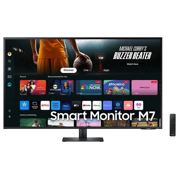 Samsung Smart Monitor 43″ Düz,UHD,Ergonomik,Smart TV, IoT HUB,Çalışma Alanı,USB-C (LS43DM702UMXUE) ürün görseli 1