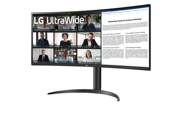 LG Ultra Geniş Monitör 34″ Kavisli, QHD, IPS Paneli, USB-C, HDR10, 75 Hz (34WR55QK-B) ürün görseli 1