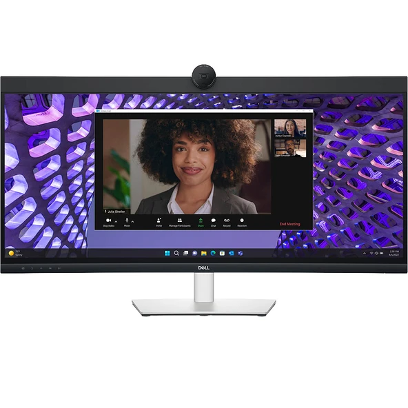 Dell Profesyonel Monitör 34" Kavisli, WQHD , IPS Paneli, Tümleşik Kamera ve Hoparlörler, USB-C Hub, Video Konferans, 60 Hz, 5 ms (P3424WEB) ürün görseli 1