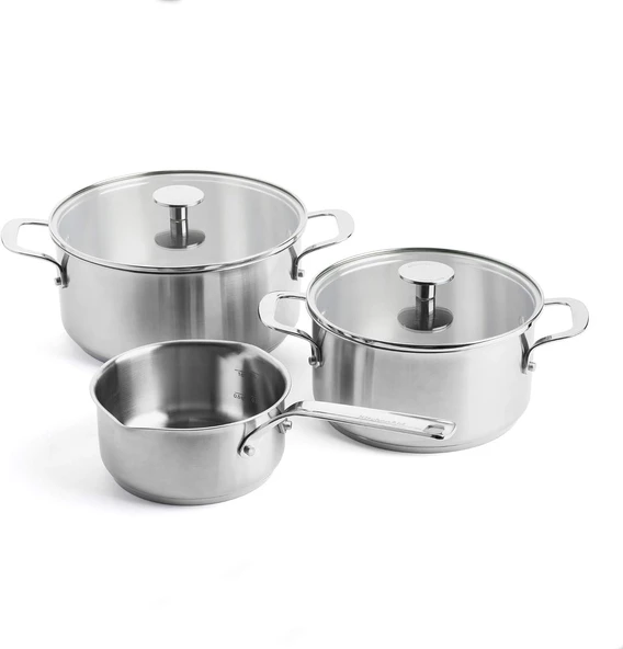 KitchenAid Çelik 20 + 24 cm Tencere & 16 cm Sosluk ürün görseli 1