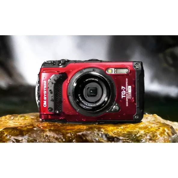 Om System Tough Dijital Fotoğraf Makinesi Kırmızı – TG-7 ürün görseli 1