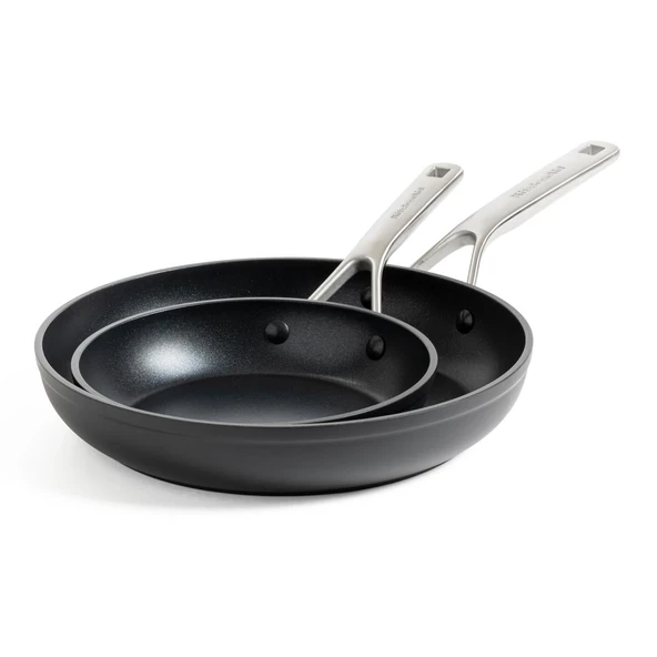 KitchenAid Güçlendirilmiş Dövme Alüminyum Kızartma Tavası Seti 20 cm + 28 cm ürün görseli 1