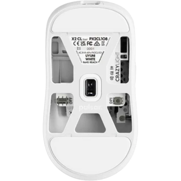 Pulsar X2 CrazyLight Kablosuz Oyuncu Mouse Uyuni Beyaz – 696716 ürün görseli 1