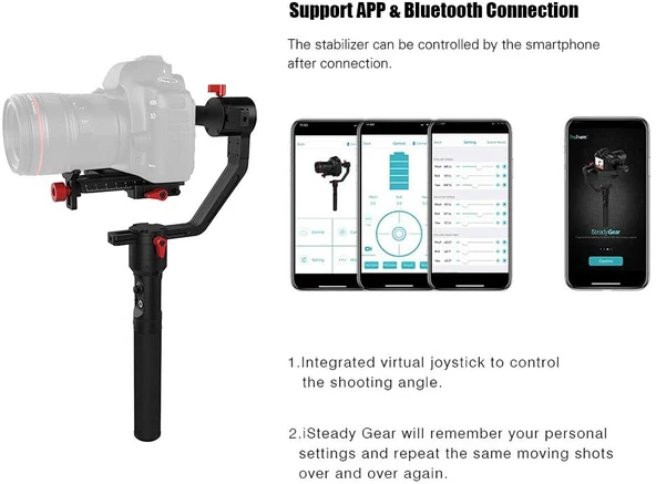 Hohem Isteadygear Z Kiti 3 eksenli El Kamerası Sabitleyici Gimbal Sony Canon için ürün görseli 1