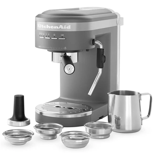 KitchenAid Espresso Makinesi - Charcoal Grey - Resim 4