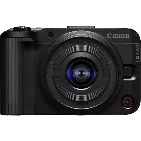 Canon EOS R50 V 4K ve 24,2 MP APS‑C RF‑S 14‑30 mm F4‑6.3 IS STM Vlogging Lens Kitine sahip Aynasız Dijital Fotoğraf Makinesi – Siyah ürün görseli 1