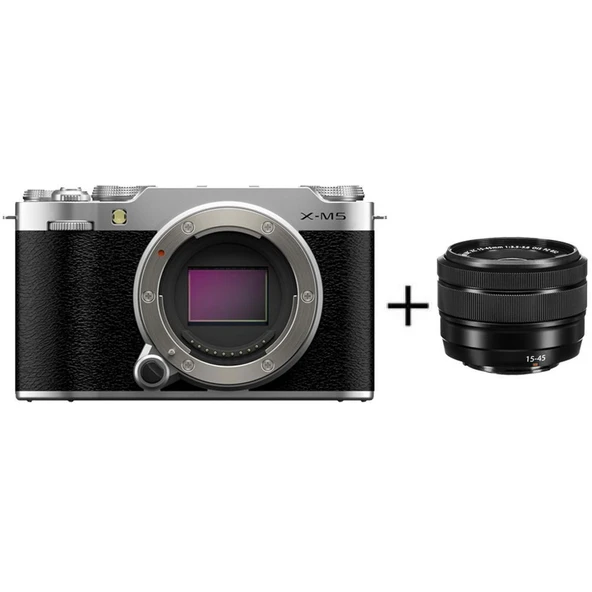 Fujifilm X-M5 Aynasız Fotoğraf Makinesi Gümüş + 15-45mm Lens ürün görseli 1