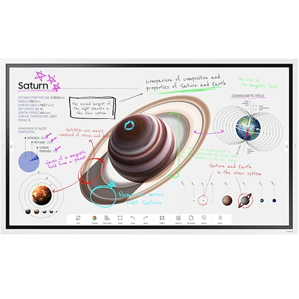 Samsung Flip Pro Etkileşimli Ekran Monitörü 65″ Düz, 4K UHD, VA Panel, Çoklu Dokunmatik, USB-C, HDMI/DP, 8 ms (LH65WMBWBGCXUE) ürün görseli 1