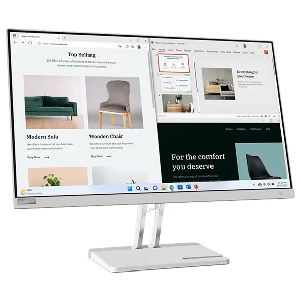Lenovo L27e-40 Serisi Monitör 27″ Düz, FHD, VA Panel, HDMI ve VGA, 75 Hz, 4 ms (67ACKAC4AE) ürün görseli 1