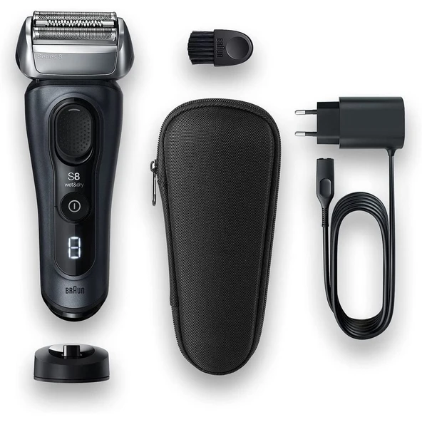 Braun Series 8 Islak ve Kuru Tıraş Makinesi, Şarj Standı ve Seyahat Çantasıyla birlikte 8413S ürün görseli 1