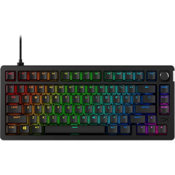 HyperX Alloy Rise 75 Oyuncu Klavyesi Siyah – 7G7A4AA ürün görseli 1