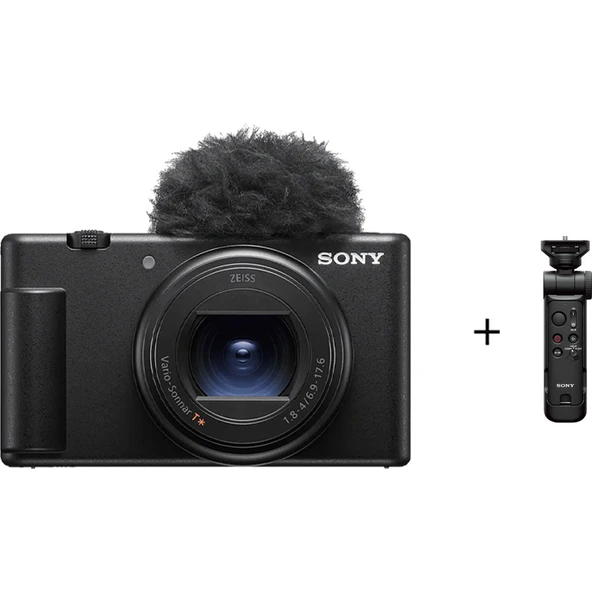 GP-VPT3 Çok Fonksiyonlu Çekim Koluna Sahip Sony ZV-1 II 4K / 20,1MP Kompakt Vlog Dijital Fotoğraf Makinesi – Siyah ürün görseli 1