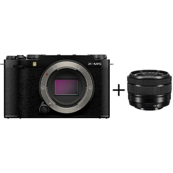 Fujifilm X-M5 Aynasız Fotoğraf Makinesi Siyah + 15-45mm Lens ürün görseli 1