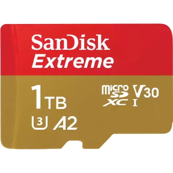 Sandisk Hafıza Kartı Extreme MicroSD UHS I 1 TB Kırmızı/Bej SDSQXAV-1T00-GN6MN ürün görseli 1