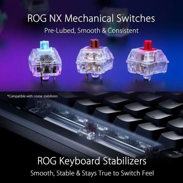 Asus ROG Azoth Kablosuz Oyun Klavyesi Siyah - Resim 5