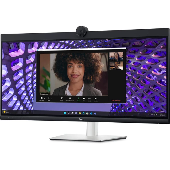 Dell Profesyonel Monitör 34" Kavisli, WQHD , IPS Paneli, Tümleşik Kamera ve Hoparlörler, USB-C Hub, Video Konferans, 60 Hz, 5 ms (P3424WEB) ürün görseli 1