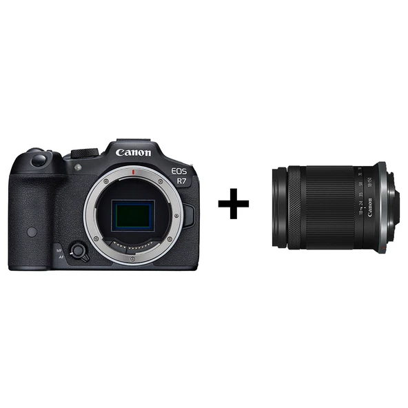 Canon EOS R7 4K / 32,5MP APS-C Aynasız Dijital Fotoğraf Makinesi, RF-S 18-150mm F3.5-6.3 IS STM Lensli -Siyah ürün görseli 1