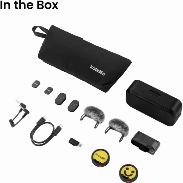Insta360 Mic Pro, 2X Verici ve 1X Alıcı ile Grafit Siyahı – INST-MICPRO01 ürün görseli 1