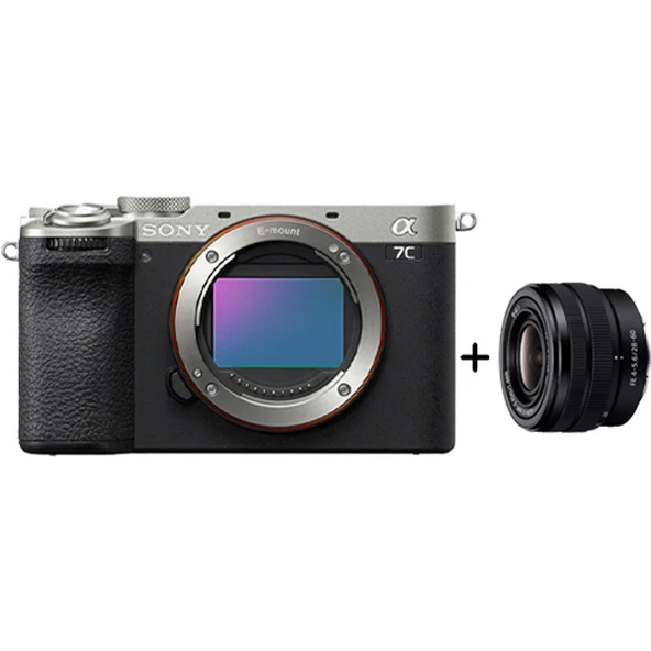 FE 28-60mm f/4-5,6 Lensli Sony Alpha a7C II 4K ve 33MP Tam Çerçeve Aynasız Dijital Fotoğraf Makinesi - Gümüş ürün görseli 1