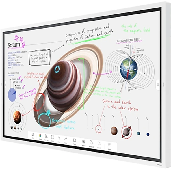 Samsung Flip Pro Etkileşimli Ekran Monitörü 65″ Düz, 4K UHD, VA Panel, Çoklu Dokunmatik, USB-C, HDMI/DP, 8 ms (LH65WMBWBGCXUE) ürün görseli 1