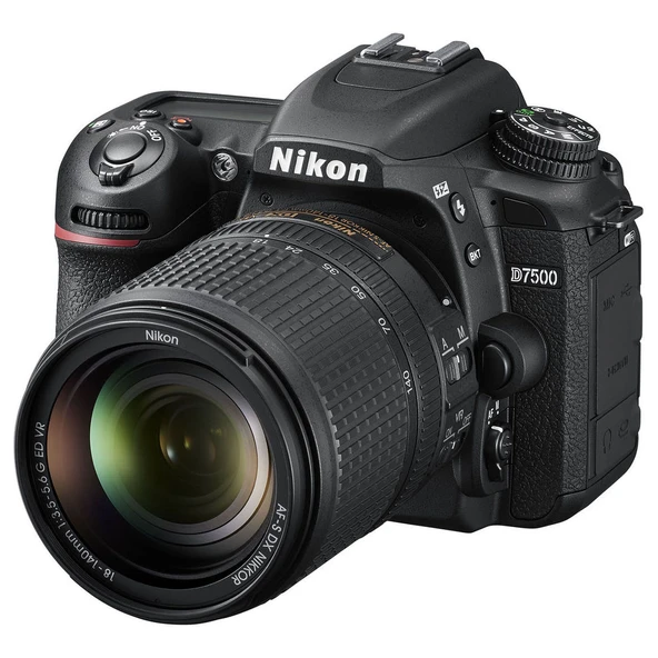Nikon D7500 DSLR Fotoğraf Makinesi Siyah, AF-S DX Nikkor 18-140mm VR Lensli ürün görseli 1