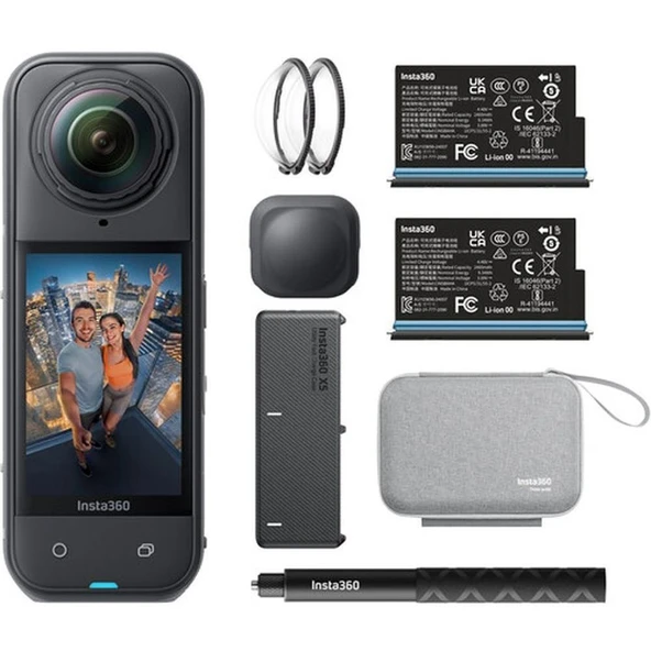 Insta360 X5 Temel Parça Paketiyle Siyah Aksiyon Kamerası – INST-CINSAAHA-X504 ürün görseli 1