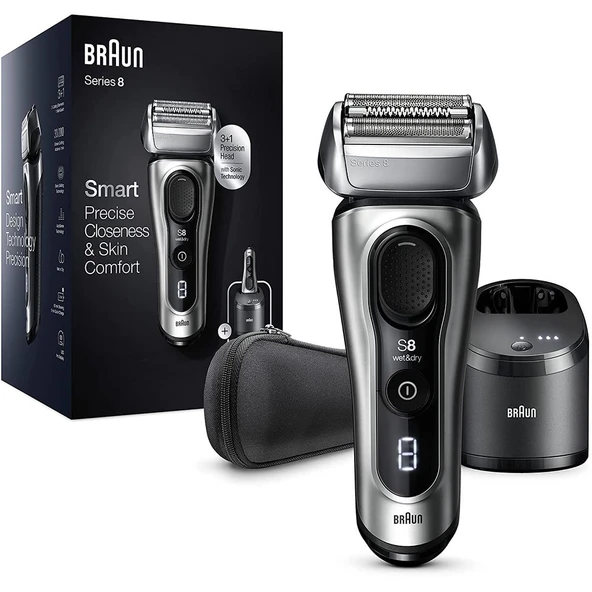 Braun Series 8 Islak ve Kuru Tıraş Makinesi, 5'i 1 Arada SmartCare Cen ve Seyahat Çantası 8467CC ile ürün görseli 1