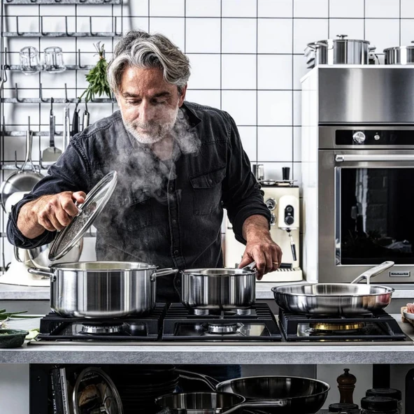 KitchenAid Artısan Çelik 3 Katlı Kaserol 18cm - Resim 4