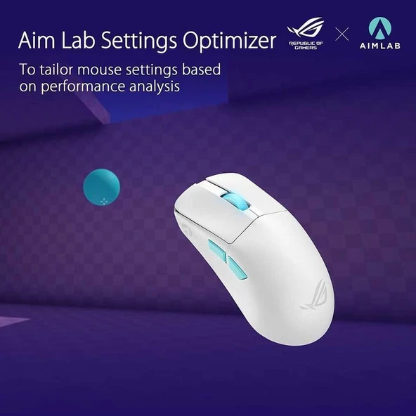 Asus P713 ROG Harpe Ace Aim Lab Edition Kablosuz Oyun Faresi Ayışığı Beyaz ürün görseli 1