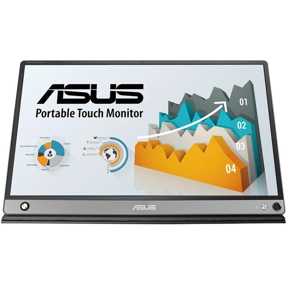 Asus ZenScreen Touch Taşınabilir Monitör 15,6" Düz, FHD, IPS Panel, 10 Noktalı Dokunmatik, Dahili Pil, USB-C / Mikro HDMI, 60 Hz, 5 ms (GtG) (MB16AMT) ürün görseli 1