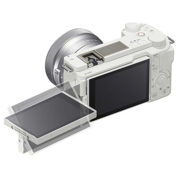 Sony ZV-E10 II APS-C Aynasız Fotoğraf Makinesi Beyaz - ILCEZVE10M2K/W + GPVPT2BT Kamera Tutma Yeri ürün görseli 1