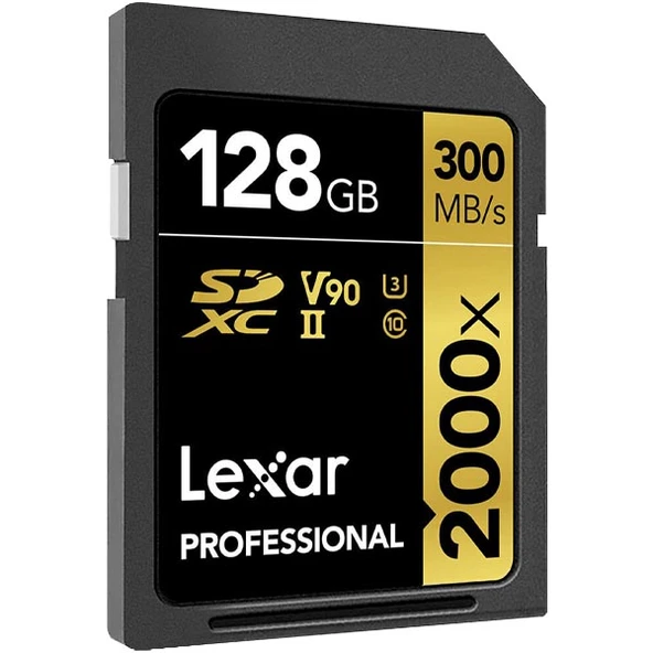 Lexar Professional 2000x GOLD Serisi SDHC/SDXC Hafıza Kartı 128 GB Altın LSD2000128G-BNNNG ürün görseli 1