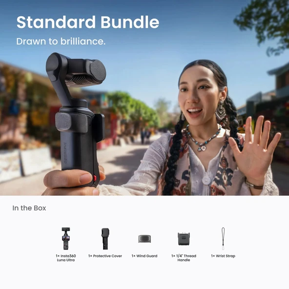 Insta360 Luna Ultra Kozmik Siyah Gimbal Aksiyon Kamerası Standart Paket - INST-CINSABTA-LUNA ürün görseli 1