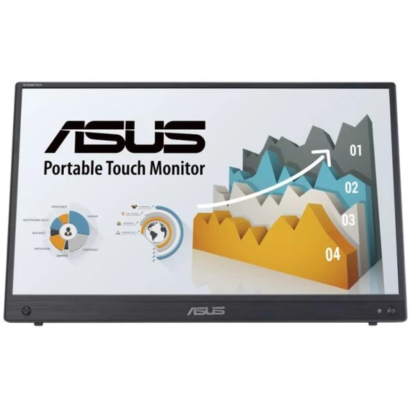 Asus ZenScreen Touch Taşınabilir Monitör 15,6" Düz, FHD, IPS Panel, 10 Noktalı Dokunmatik, Mini HDMI ve USB-C, Ergo Destek Standı, Tripod Soketi, 60 Hz, 5 ms (MB16AHT) ürün görseli 1
