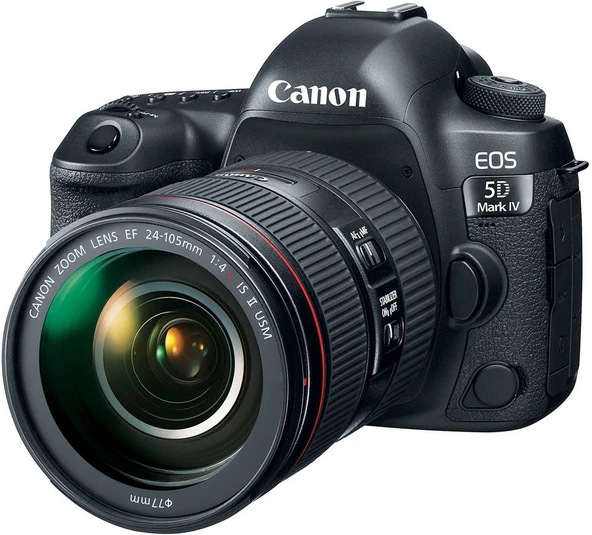 Canon EOS 5D Mark IV DSLR Fotoğraf Makinesi Siyah, 24-105mm F/4L IS USM Lensli ürün görseli 1