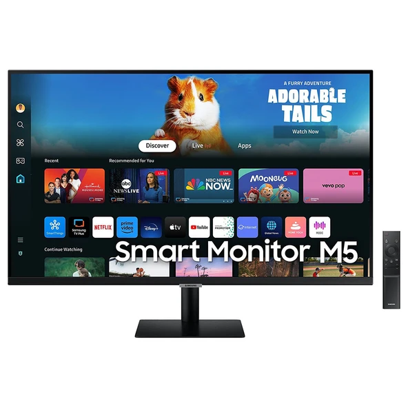 Samsung Akıllı Monitör 27″ Düz, 60 Hz, FHD,VA Panel,Smart TV ,IoT HUB,Çalışma Alanı,APPLE AIRPLAY (LS27DM500EMXUE) ürün görseli 1