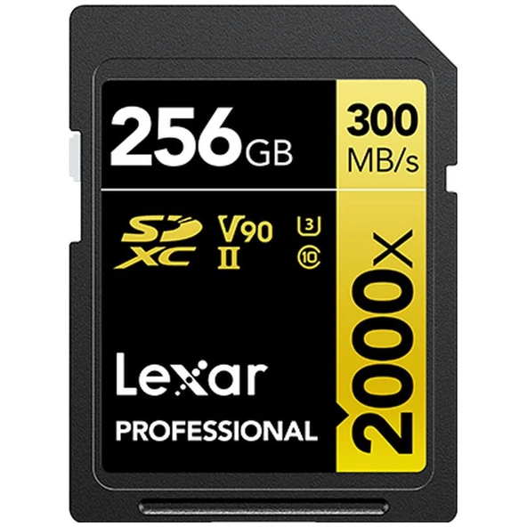 Lexar Professional 2000x Hafıza Kartı SDHC UHS-II 256GB Siyah LSD2000256G-BNNNG ürün görseli 1
