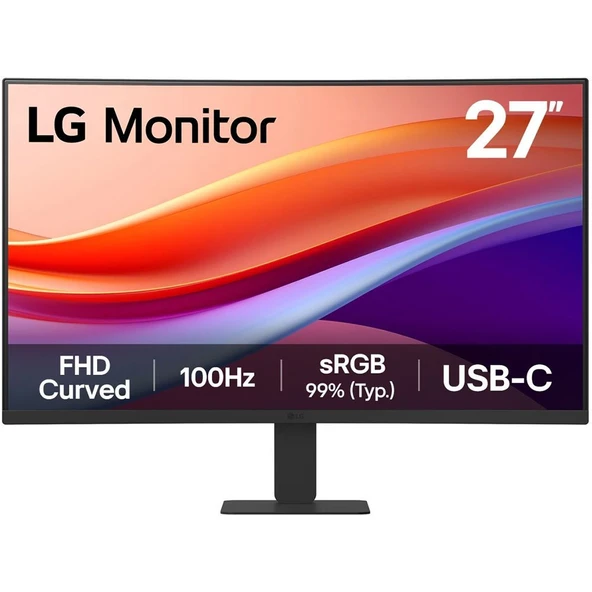 LG Monitör 27″ Kavisli, FHD, 100 Hz, LED VA Paneli, 1000R (27U421A-B) ürün görseli 1