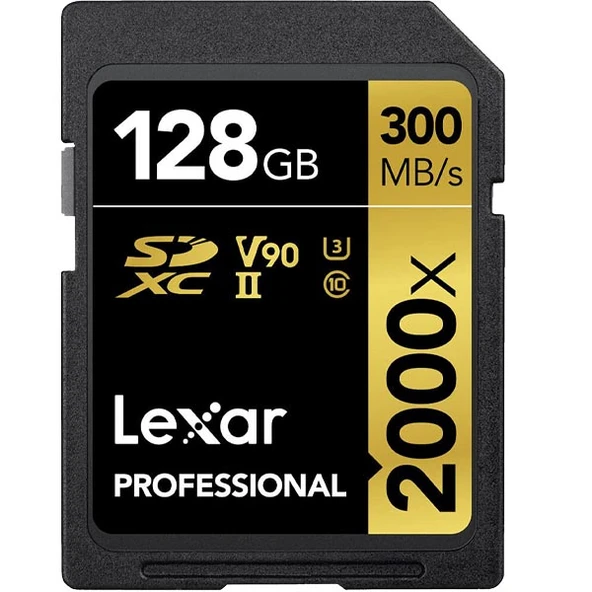 Lexar Professional 2000x GOLD Serisi SDHC/SDXC Hafıza Kartı 128 GB Altın LSD2000128G-BNNNG ürün görseli 1