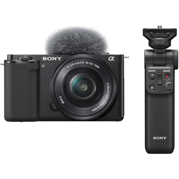 Sony Alpha ZV-E10 APS-C Aynasız Değiştirilebilir lensli vlog Kamera Siyah - 16-50 mm Lensli + GPVPT2 Kablosuz Tutma Paketi ile ILCEZV-E10LB ürün görseli 1