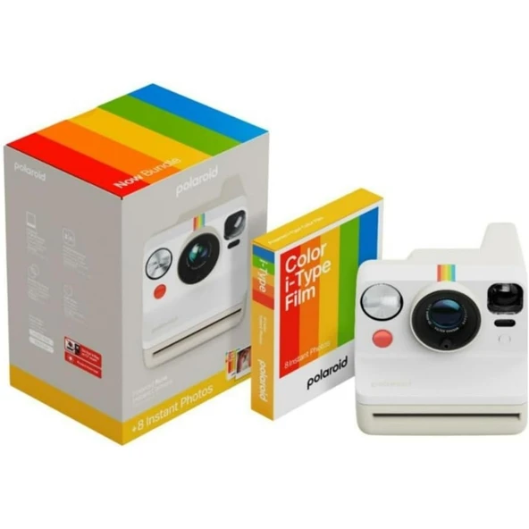 Polaroid Now Generation 3 Anında Film Kamerası Çakıl Beyazı + 8 Fotoğraf Renkli Film – POL-6573 ürün görseli 1
