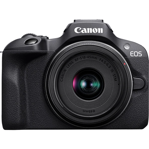 Canon EOS R50 Aynasız Dijital Fotoğraf Makinesi Gövdesi Siyah, RF-S 18-45mm F4.5-6.3 IS STM Lensli ürün görseli 1