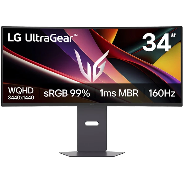 LG 34″ UltraGear™ WQHD Kavisli Oyun Monitörü, 160Hz, 1ms MBR, NVIDIA G-SYNC – 34G600A-B ürün görseli 1