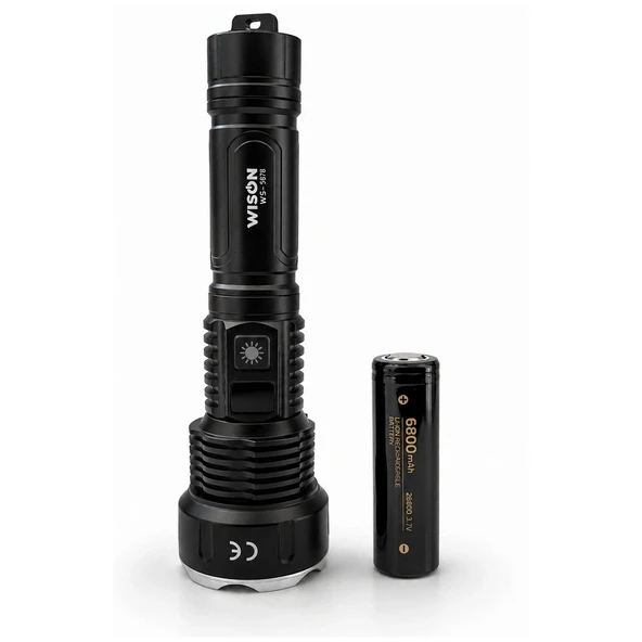 Ws-7878 30watt 3000 Lümen Uzun Menzilli Usb Type-c Şarjlı El Feneri - Resim 2