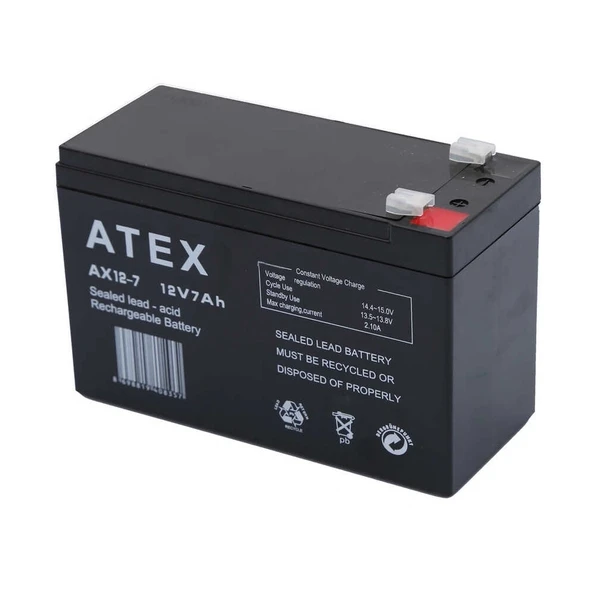 Atex Ax12-7 12v 7ah Akü - Resim 2